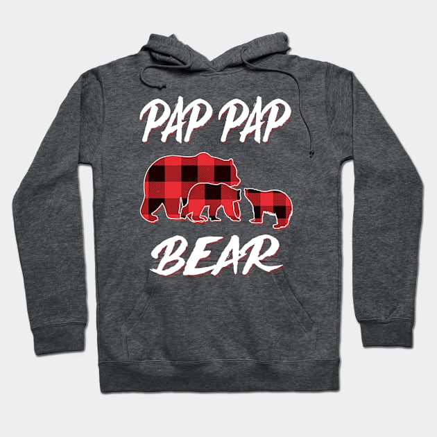 Pap Pap Bear Red Plaid Christmas Pajama Matching Family Gift Hoodie by intelus